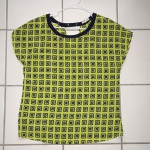 Lime Green and Navy Blue Squares